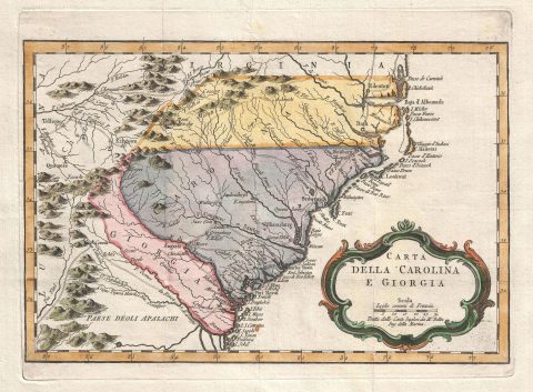 1781 Bellin Map of Carolina and Georgia