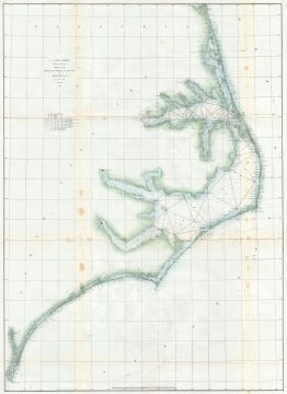 1859 U.S. Coast Survey Map of the Carolina and Virginia Coast (Pamlico Sound, Albemarle Sound)