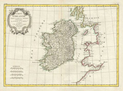 1771 Bonne Map of Ireland