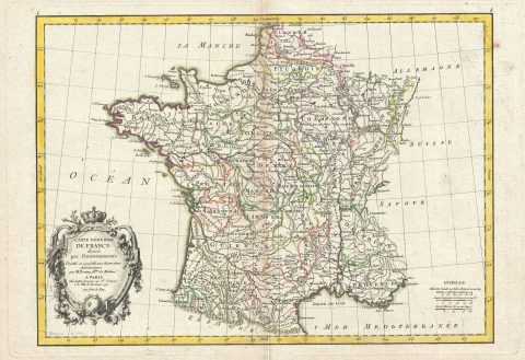 1771 Bonne Map of France