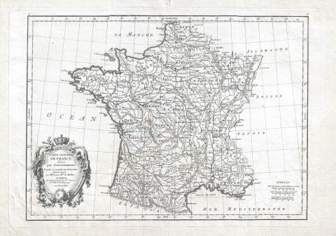 1771 Bonne Map of France
