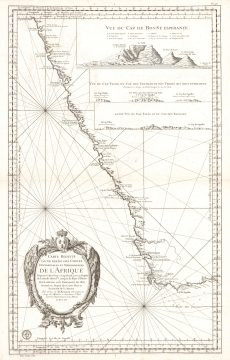 1754 Depot de la Marine Map of the Southwest Coast of Africa