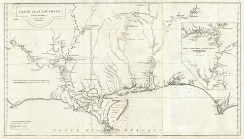 1752 Anville Map of the Gulf Coast and Mississippi River Delta