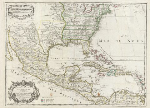 1783 De L'Isle Map of the United States, Mexico, and the West Indies
