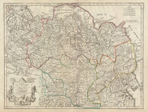 1766 De L'Isle Map of North Asia (Tartary, Russia, Siberia, China, Mongolia)