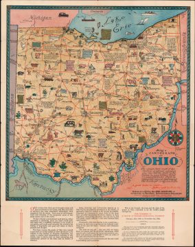 1933 Sewah Studios Pictorial Map of Ohio (The Chicago World's Fair)