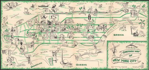 1938 Salloch / Augustin Pictorial Map of New York City