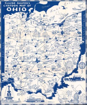 1939 Shafer Pictorial Map of Ohio