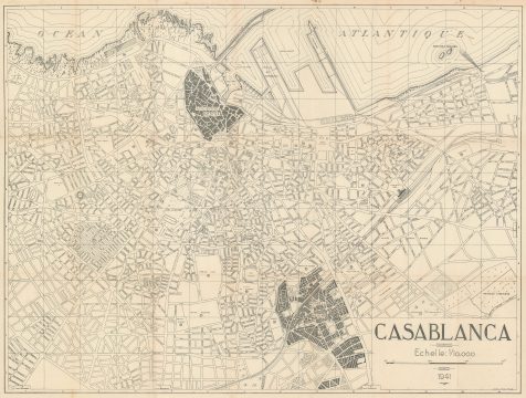 1941 Maroc Presse City Map or Plan of Casablanca, Morocco