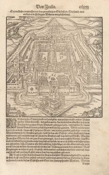 1598 Munster Bird's Eye View of Castello Sforzesco, Milan