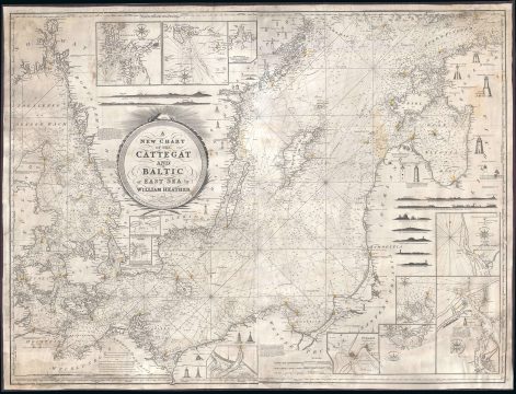 1837 Heather and Norie Blueback Chart or Map of the Baltic Sea and the Kattegat