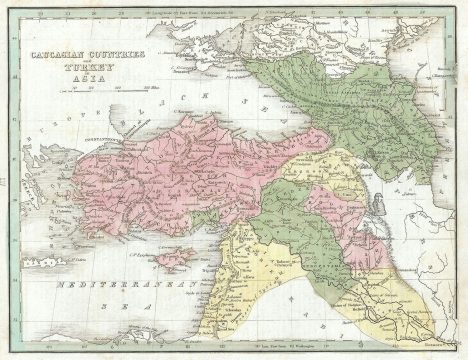 1835 Bradford Map of Turkey in Asia