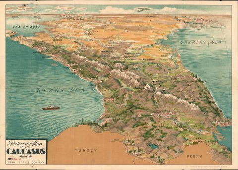 1930 U.S.S.R. Travel Company Pictorial Map of the Caucasus
