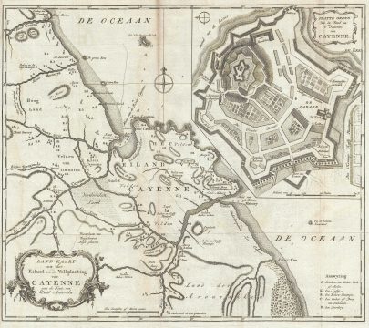 1767 Isaak Tirion Map of Cayenne, French Guiana