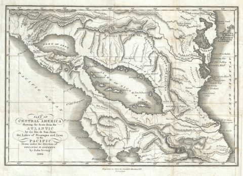 1827 Irving Map of Nicaragua