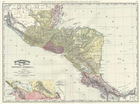 1892 Rand McNally Map of Central America