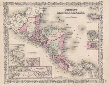 1866 Johnson Map of Central America
