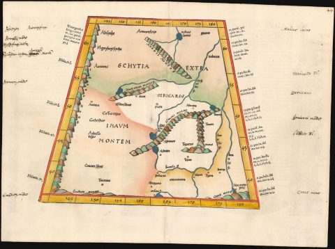 1535 Ptolemaic Map of Central Asia North of the Himalayas