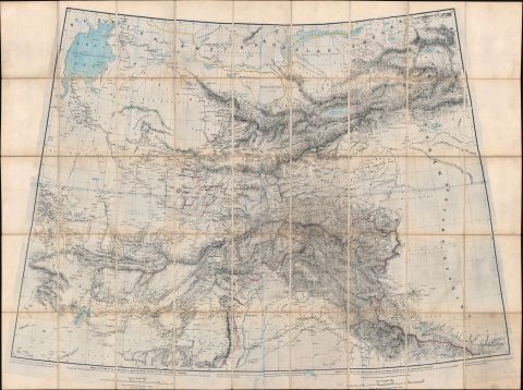 1869 Survey of India Map of Central Asia w/ Manuscript Spycraft