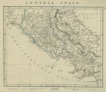 1828 Arrowsmith Map of Central Italy (Rome, Naples)
