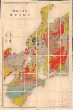 1914 Nōshōmushō Geological Map of Central Japan, Kansai Region