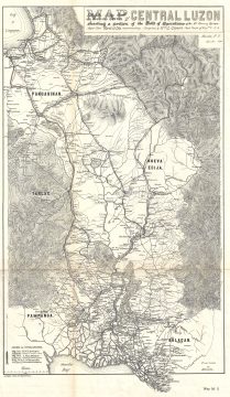 1899 Otis Map of Central Luzon, Philippines, during the Philippine-American War