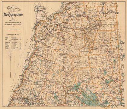 1907 Walker Pocket Map of New Hampshire, Lakes Region and White Mountains