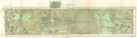 1870 Vaux and Olmsted Map of Central Park, New York City