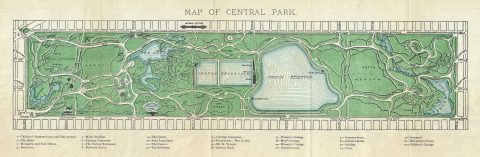 1891 Kobbe Map or Plan of Central Park, New York