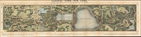 1865 Louis Prang Map of Central Park, New York City