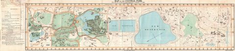 1860 Pocket Map of Central Park, New York City