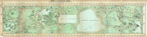 1867 Vaux and Olmsted Map of Central Park, New York City