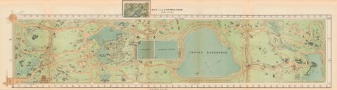 1871 Vaux and Olmsted Map of Central Park, New York City