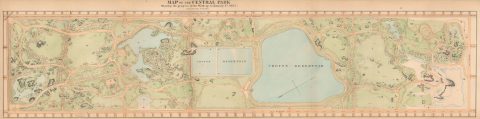 1865 Vaux and Olmsted Map of Central Park, New York City
