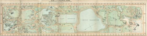 1865 Vaux and Olmsted Map of Central Park, New York City