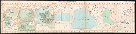 1860 Vaux and Olmsted Map of Central Park, New York City