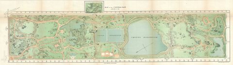1870 Vaux and Olmsted Map of Central Park, New York City