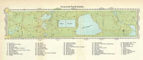 1869 Map of Central Park, New York City