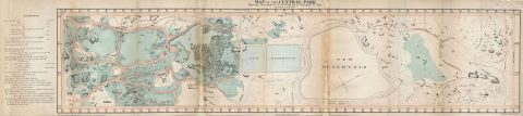 1861 Vaux and Olmsted Map of Central Park, New York City