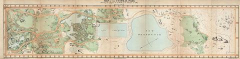 1862 Vaux and Olmsted Map of Central Park, New York City