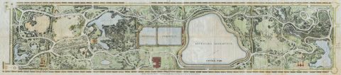 1885 Vaux and Olmsted Map of Central Park, New York City (largest map of Central Park)