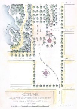 1869 Knapp Map of the Southeast Corner of Central Park (Grand Army Plaza) New York City