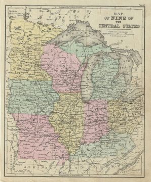 1879 Warren Map of the Central States in the United States