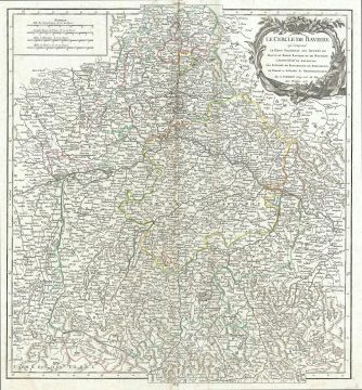 1751 Vaugondy Map of the Circle of Bavaria.
