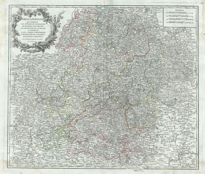 1752 Vaugondy Map of Franconia, Germany