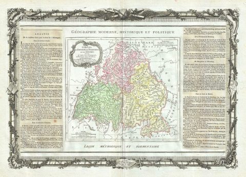 1786 Desnos and de la Tour Map of Bavaria, Franconia and Swabia, Germany