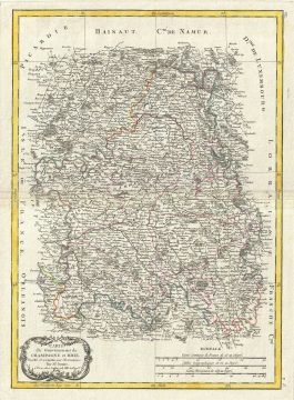 1771 Bonne Map of Brie and Champagne, France