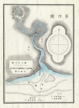 1875 Meiji 8 Japanese Map of Bangkok, Thailand (Siam)