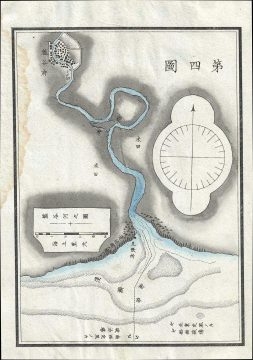 1875 Meiji 8 Japanese Map of Bangkok, Thailand (Siam)