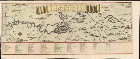 1727 Valentijn Map of the Chao Phraya River, Thailand (Bangkok)